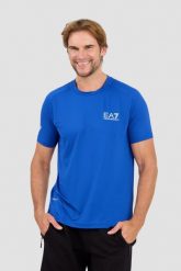 EA7 Niebieski męski t-shirt Ventus 7, Rozmiar L. Niebieskie t-shirty męskie EA7 Emporio Armani, l, bez wzorów, bez kołnierzyka, bez ramiączek. W wyprzedaży za 159.99 zł.