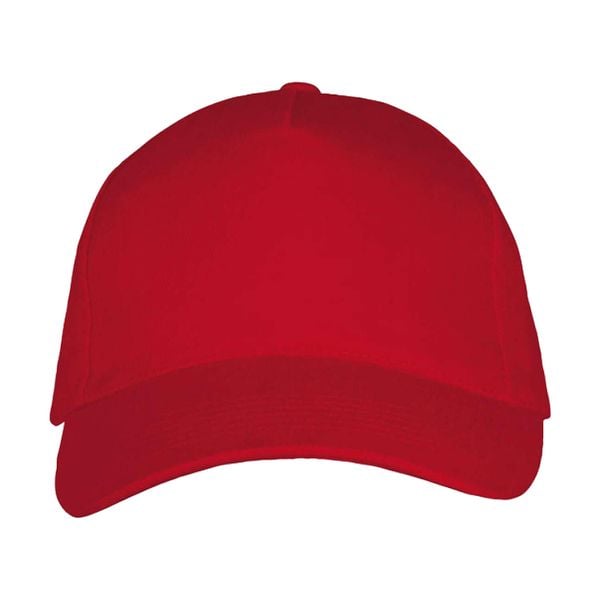 Czapka Z Daszkiem Z 5 Panelami Long Beach. Czerwone czapki damskie SOL'S, bez wzorów. Za 31.99 zł.