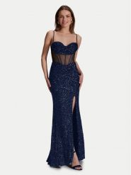Hey Kyla Sukienka wieczorowa 5AI064HK Granatowy Regular Fit. Niebieskie sukienki damskie Hey Kyla, bez wzorów, z syntetyku, wizytowe, bez kołnierzyka, bez ramiączek. Za 969.99 zł.