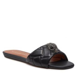 Klapki Kurt Geiger. Czarne klapki damskie Kurt Geiger, bez wzorów, bez obcasa, bez zapięcia. Za 589.99 zł.