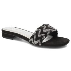 Czarne Klapki Marco Tozzi Eleganckie Obuwie Damskie. Czarne klapki damskie Marco Tozzi, na lato, bez wzorów, eleganckie, bez obcasa, na obcasie, bez zapięcia. Za 219.00 zł.