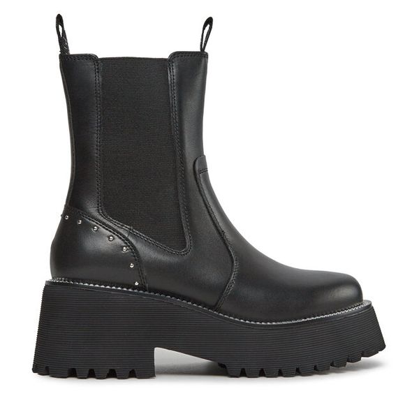 Sztyblety Liu Jo. Czarne botki damskie Liu Jo, bez wzorów, bez obcasa, na płaskiej podeszwie, bez zapięcia. Za 719.99 zł.