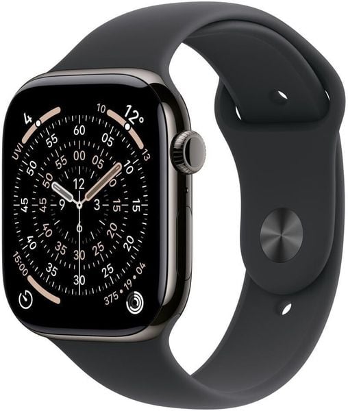 Smartwatch Apple Watch 11 GPS 42mm Slate Titanium Sport Band S/M Czarny (MEQT4ZR/A). Czarne zegarki smartwatch Apple, bez wzorów. Za 2,025.35 zł.