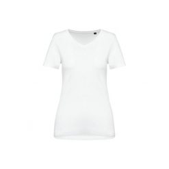 Damska koszulka suprima v-neck Kariban Premium. Białe koszulki sportowe damskie KARIBAN, bez wzorów, z bawełny, bez ramiączek. Za 126.50 zł.
