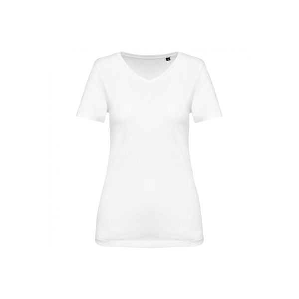 Damska koszulka suprima v-neck Kariban Premium. Białe koszulki sportowe damskie KARIBAN, bez wzorów, z bawełny, bez ramiączek. Za 126.50 zł.