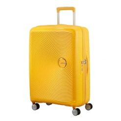 Walizka podróżna American Tourister Soundbox 8. Żółte walizki damskie American Tourister, bez wzorów. Za 699.99 zł.
