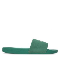 Klapki Calvin Klein Jeans. Zielone klapki męskie Calvin Klein Jeans, bez wzorów, z jeansu, bez zapięcia. Za 119.99 zł.