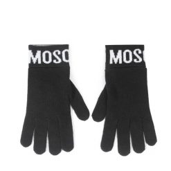 Rękawiczki Damskie MOSCHINO. Czarne rękawiczki damskie MOSCHINO, bez wzorów, z dzianiny. Za 309.99 zł.