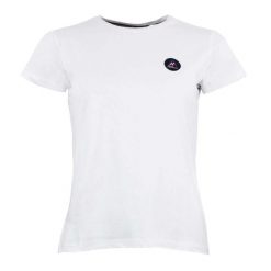 Koszulka damska Peak Mountain Acoda. Białe bluzki damskie Peak Mountain, bez wzorów, casualowe, bez kołnierzyka, bez ramiączek. W wyprzedaży za 103.50 zł.