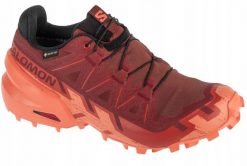 Buty trailowe damskie Salomon Speedcross 6 GTX - rum/red/clay. Czerwone obuwie sportowe damskie Salomon, bez wzorów, bez zapięcia, salomon speedcross. Za 757.00 zł.