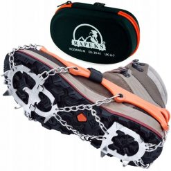 Raczki na buty Rapeks Icetrak. Brązowe buty zimowe męskie RAPEKS, bez wzorów, bez obcasa, bez zapięcia. W wyprzedaży za 119.90 zł.