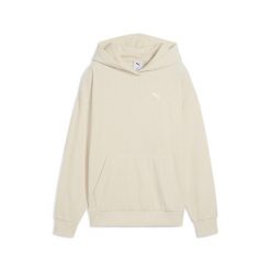 Damska bluza z kapturem Essentials Elevated Comfort Velour Rib PUMA. Białe bluzy damskie Puma, bez wzorów, sportowe, bez ramiączek, z kapturem. Za 249.00 zł.