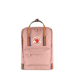 Plecak miejski Fjallraven Kanken Rainbow - chalk rose/rainbow. Czerwone plecaki damskie Fjällräven, bez wzorów, sportowe. Za 401.49 zł.