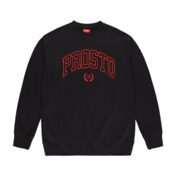 Bluza męska PROSTO Crewneck Varsity. Czarne bluzy męskie Prosto., m, bez wzorów, casualowe, bez ramiączek, bez kaptura. Za 189.99 zł.