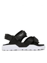 Adidas Sandały Adilette Adventure Sandals HP2184 Czarny. Czarne sandały damskie Adidas, bez wzorów, z materiału, bez obcasa, na płaskiej podeszwie, bez zapięcia. Za 299.99 zł.