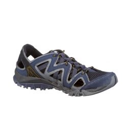 Sandały turystyczne męskie Merrell Tetrex Crest Wrap. Niebieskie sandały męskie Merrell, bez wzorów, sportowe, bez zapięcia. W wyprzedaży za 279.99 zł.