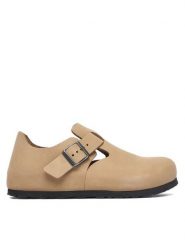 Birkenstock Półbuty London 1031124 Beżowy jasny. Brązowe półbuty damskie Birkenstock, bez wzorów, ze skóry, bez obcasa, na płaskiej podeszwie, bez zapięcia. Za 719.99 zł.
