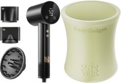 Suszarka SkinVibe SkinVibe Libra AirLoom (SV-002BK) + SkinVibe PonyGadget - Guma do włosów, kremowa, XL (SV-006CR). Białe suszarki do włosów SkinVibe. Za 499.00 zł.