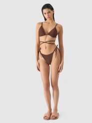 4F Dół od bikini damski - brązowy XL. Brązowe bikini 4F, s, bez wzorów, z elastanu. W wyprzedaży za 19.99 zł.