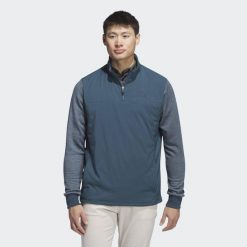 Kurtka Go-To Quarter-Zip. Niebieskie kurtki męskie Adidas, xs, bez wzorów, z materiału, sportowe, bez kaptura. W wyprzedaży za 260.50 zł.