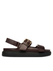 Clarks Sandały Aristella Bay 26185806 Brązowy. Brązowe sandały damskie Clarks, bez wzorów, ze skóry, bez obcasa, na płaskiej podeszwie, bez zapięcia. Za 469.99 zł.