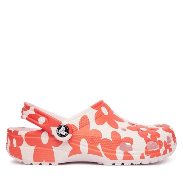 Klapki Crocs. Czerwone klapki damskie Crocs, bez wzorów, bez obcasa, bez zapięcia. Za 259.99 zł.