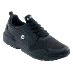 Trampki Męskie Logo Emmet. Czarne buty sportowe męskie Hi-tec, bez wzorów, bez zapięcia. Za 207.99 zł.