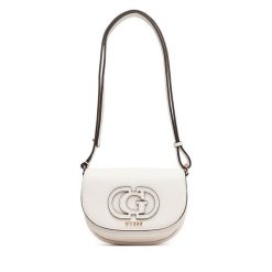 Torebka Guess. Białe listonoszki damskie Guess, z aplikacjami, bez dodatków. Za 379.99 zł.