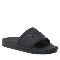Klapki N°21. Czarne klapki damskie bez wzorów, bez obcasa, bez zapięcia. Za 499.99 zł.