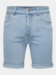 Only & Sons Szorty jeansowe Ply 22029038 Niebieski Regular Fit. Niebieskie szorty męskie Only & Sons, bez wzorów, z bawełny. Za 99.99 zł.