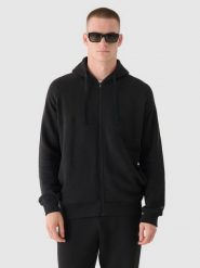 4F Bluza dresowa rozpinana z kapturem męska - czarna L. Czarne bluzy sportowe męskie 4F, l, bez wzorów, z bawełny, z kapturem. W wyprzedaży za 89.99 zł.