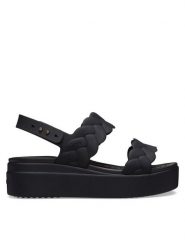 Crocs Sandały Brooklyn Woven Upper LW 209977 Czarny. Czarne sandały damskie Crocs, bez wzorów, z tworzywa sztucznego, bez obcasa, na płaskiej podeszwie, bez zapięcia. Za 228.65 zł.