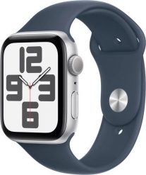 Smartwatch Apple Watch SE 2023 GPS 44mm Silver Alu Sport S/M Granatowy (MREC3). Niebieskie zegarki smartwatch Apple, bez wzorów. Za 1,358.31 zł.