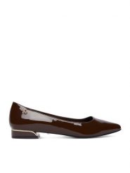 MEXX Baleriny EO-CD25-373-1 Brązowy ciemny. Brązowe balerinki damskie Mexx, bez wzorów, z lakierowanej skóry, bez obcasa, bez zapięcia. Za 279.99 zł.
