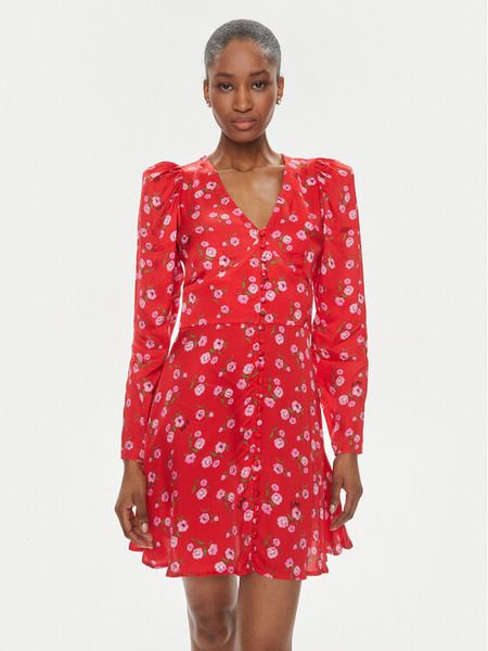 ROTATE Sukienka koktajlowa 1121912946 Czerwony Regular Fit. Czerwone sukienki damskie ROTATE, bez wzorów, z syntetyku, wizytowe, bez kołnierzyka, bez ramiączek. Za 739.99 zł.