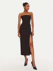 Bardot Sukienka koktajlowa Nikki 59728DB Czarny Slim Fit. Czarne sukienki damskie Bardot, bez wzorów, z syntetyku, wizytowe, bez kołnierzyka, bez ramiączek. Za 379.99 zł.