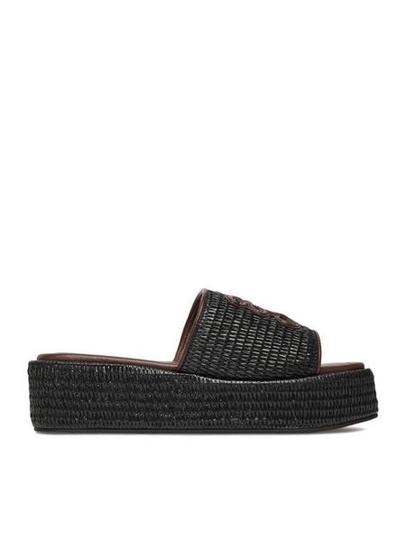 Nine West Klapki EO-259-8201 Czarny. Czarne klapki damskie Nine West, bez wzorów, z syntetyku, bez obcasa, bez zapięcia. Za 139.99 zł.