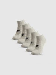 4F Skarpetki stopki (5-pack) męskie - szare 43-46. Szare skarpety męskie 4F, bez wzorów, z bawełny. Za 59.99 zł.