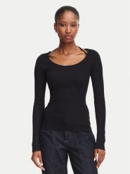Guess Sweter W6YR22 Z0966 Czarny Slim Fit. Czarne swetry nierozpinane damskie Guess, m, z aplikacjami, z wiskozy, bez kołnierzyka, bez ramiączek. Za 394.99 zł.