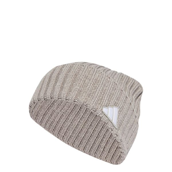 Czapka typu beanie z melanżowym wykończeniem. Szare czapki damskie Adidas, bez wzorów, klasyczne. Za 129.00 zł.