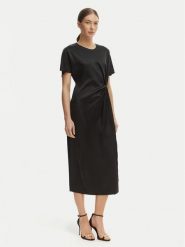 Rinascimento Sukienka koktajlowa CFC0127457003 Czarny Regular Fit. Czarne sukienki damskie Rinascimento, m, bez wzorów, z syntetyku, wizytowe, bez kołnierzyka, bez ramiączek. Za 449.99 zł.