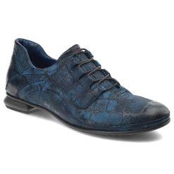 Niebieskie Półbuty Simen Stylowe Obuwie Damskie. Niebieskie półbuty damskie Simen, bez wzorów, ze skóry, biznesowe, bez obcasa, bez zapięcia. Za 309.00 zł.