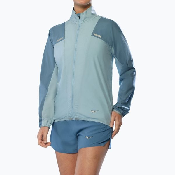 Kurtka do biegania damska Mizuno Tech Light. Niebieskie kurtki sportowe damskie Mizuno, l, bez wzorów, z materiału, bez ramiączek, bez kaptura, do biegania. Za 299.99 zł.