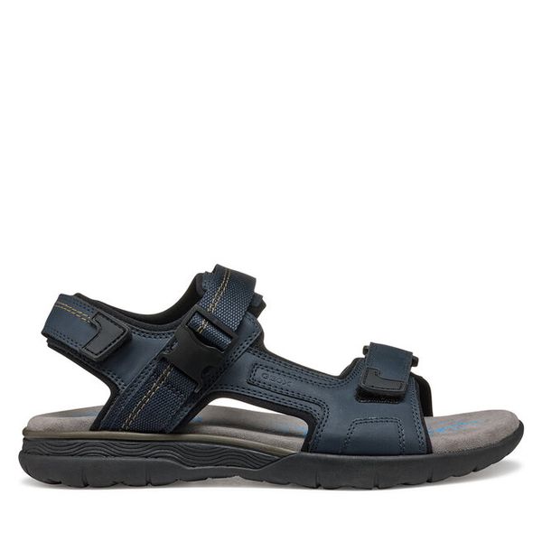 Sandały Geox. Niebieskie sandały męskie Geox, bez wzorów, bez zapięcia. Za 209.99 zł.