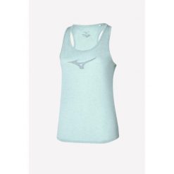 Koszulka do biegania damska Mizuno Core RB Tank. Niebieskie bluzki damskie Mizuno, bez wzorów, sportowe, bez kołnierzyka, bez ramiączek. Za 78.99 zł.
