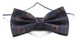 Mucha z Poszetką Chattier ZESTAW - Granat z Brązem w Kwiaty. Niebieskie krawaty i muchy Chattier, bez wzorów, z poliesteru, eleganckie. Za 59.00 zł.