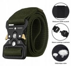 Pasek parciany Peterson z klamrą QR [DH] PTN PAR1 c. zielony. Zielone paski męskie Peterson, z jeansu. Za 33.00 zł.