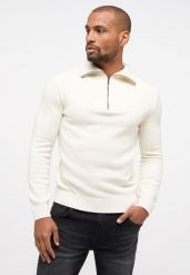 MUSTANG Emil T Zipper MĘSKI SWETER NA SUWAK Cloud Dancer 1014121 2020. Swetry męskie Mustang, m, bez wzorów, bez kołnierzyka, bez ramiączek. Za 139.99 zł.