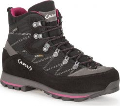Buty trekkingowe damskie Aku czarne różowe r. 37.5. Czarne obuwie trekkingowe damskie Aku, bez zapięcia. Za 687.87 zł.