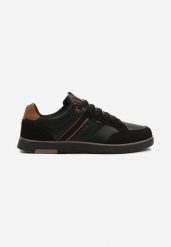 Czarne Buty Sportowe Sneakersy z Ozdobnymi Paskami Odimere. Czarne buty sportowe męskie Born2be, bez wzorów, z jeansu, bez zapięcia. Za 139.99 zł.